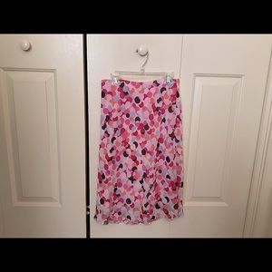 Paper Doll Pink/Brown/Orange Circles Skirt (Size S)